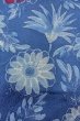 Photo6: O0420G Vintage Japanese kimono   Blue KOMON dyed for women / Silk. Flower,   (Grade B) (6)