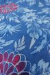 Photo8: O0420G Vintage Japanese kimono   Blue KOMON dyed for women / Silk. Flower,   (Grade B) (8)