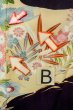 Photo24: O0509A Used Japanese kimono   Black KAGA-YUZEN for women / Silk. Peony,   (Grade B) (24)
