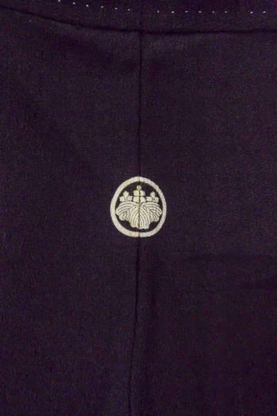 Photo4: O0509C Used Japanese kimono   Black TOMESODE formal for women / Silk. UME plum bloom,   (Grade C) (4)