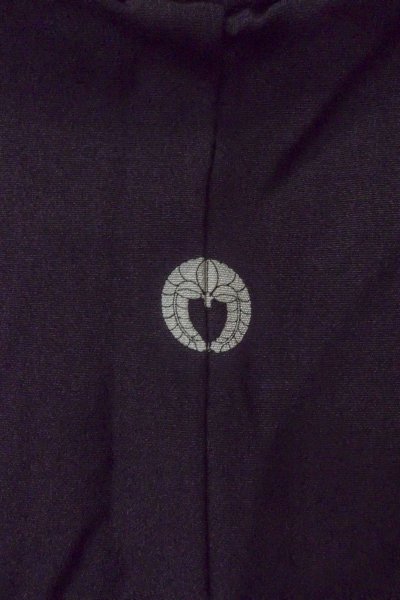 Photo4: Mint O0509D Used Japanese kimono   Black TOMESODE formal for women / Synthetic. Peony,   (Grade A) (4)