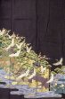 Photo5: Mint O0509D Used Japanese kimono   Black TOMESODE formal for women / Synthetic. Peony,   (Grade A) (5)