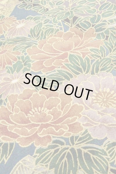 Photo12: Mint O0509D Used Japanese kimono   Black TOMESODE formal for women / Synthetic. Peony,   (Grade A) (12)