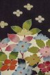Photo11: O0509F Vintage Japanese kimono   Black TOMESODE formal for women / Silk. Flower,   (Grade B) (11)