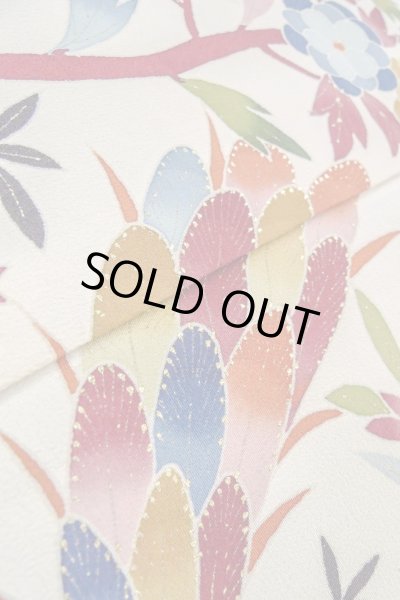 Photo13: O0509F Vintage Japanese kimono   Black TOMESODE formal for women / Silk. Flower,   (Grade B) (13)