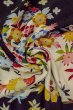 Photo17: O0509F Vintage Japanese kimono   Black TOMESODE formal for women / Silk. Flower,   (Grade B) (17)