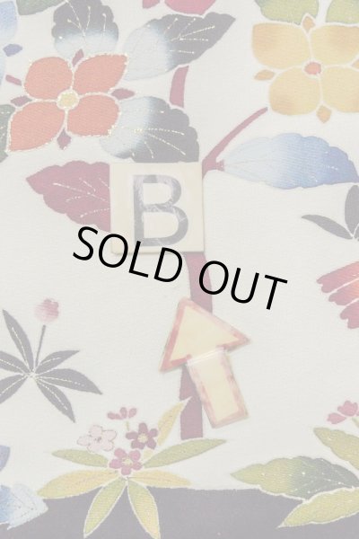 Photo21: O0509F Vintage Japanese kimono   Black TOMESODE formal for women / Silk. Flower,   (Grade B) (21)