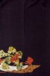 Photo6: O0509G Vintage Japanese kimono   Black TOMESODE formal for women / Silk. Orchid, Tagasode motif  (Grade B) (6)