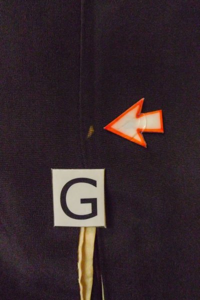 Photo26: O0509H Vintage Japanese kimono   Black TOMESODE formal for women / Silk. Bird, There are stains all over. Pheasant bird motif  (Grade C) (26)