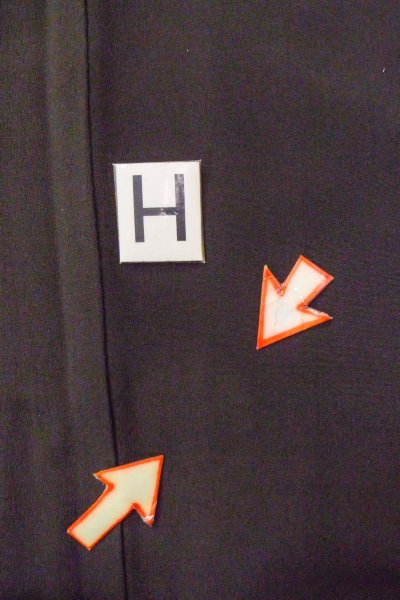 Photo27: O0509H Vintage Japanese kimono   Black TOMESODE formal for women / Silk. Bird, There are stains all over. Pheasant bird motif  (Grade C) (27)