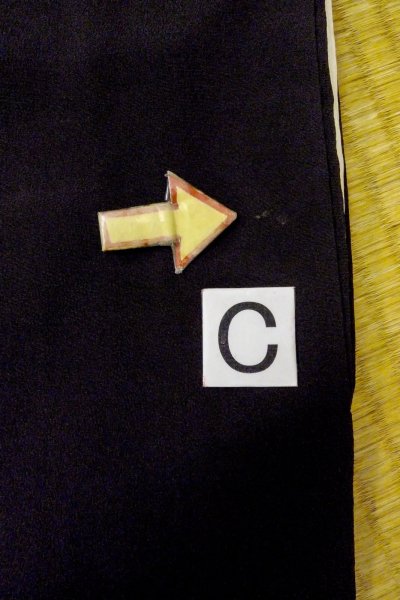 Photo20: O0509K Vintage Japanese kimono   Black TOMESODE formal for women / Silk. Chrysanthemum,   (Grade B) (20)