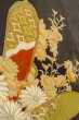 Photo14: O0509M Vintage Japanese kimono   Black TOMESODE formal for women / Silk. Peony, Spange gourd motif. There are stains.  (Grade D) (14)