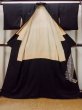 Photo3: O0509N Vintage Japanese kimono   Black TOMESODE formal for women / Silk. KUMIHIMO rope with tassels, Screen motif  (Grade B) (3)