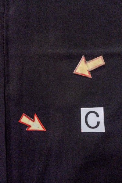 Photo17: O0509P Used Japanese kimono   Black TOMESODE formal for women / Silk. Tree,   (Grade C) (17)