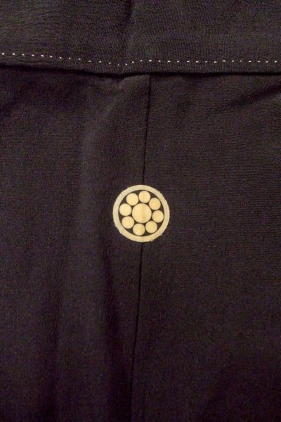 Photo4: O0509R Vintage Japanese kimono   Black TOMESODE formal for women / Silk. Flower,   (Grade C) (4)