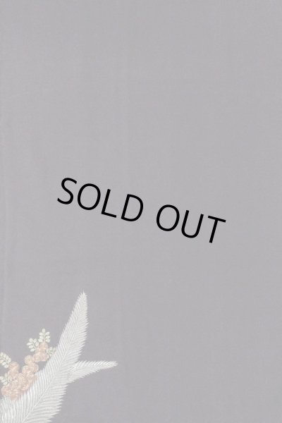 Photo6: O0509R Vintage Japanese kimono   Black TOMESODE formal for women / Silk. Flower,   (Grade C) (6)