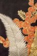 Photo8: O0509R Vintage Japanese kimono   Black TOMESODE formal for women / Silk. Flower,   (Grade C) (8)