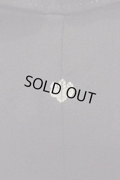 Photo4: O0509S Vintage Japanese kimono   Black TOMESODE formal for women / Silk. Crane,   (Grade C) (4)