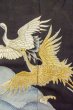 Photo7: O0509S Vintage Japanese kimono   Black TOMESODE formal for women / Silk. Crane,   (Grade C) (7)
