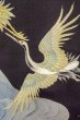 Photo8: O0509S Vintage Japanese kimono   Black TOMESODE formal for women / Silk. Crane,   (Grade C) (8)