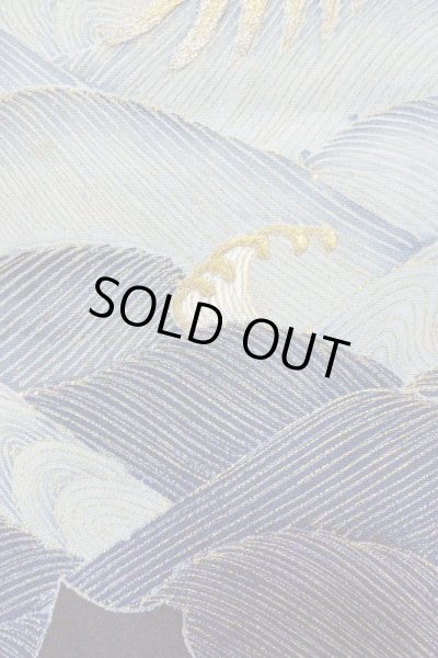 Photo9: O0509S Vintage Japanese kimono   Black TOMESODE formal for women / Silk. Crane,   (Grade C) (9)