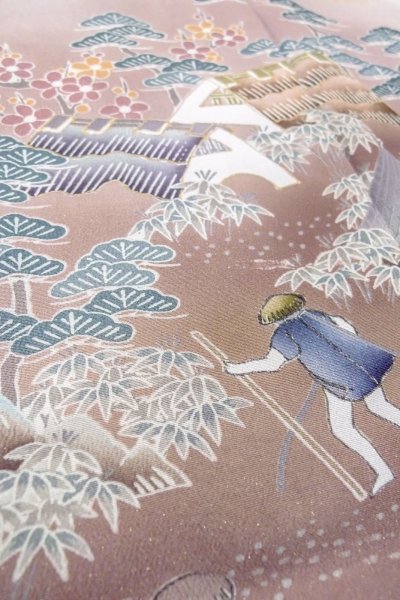 Photo11: Mint O0509V Vintage Japanese kimono   Black TOMESODE formal for women / Silk. UME plum bloom,   (Grade A) (11)