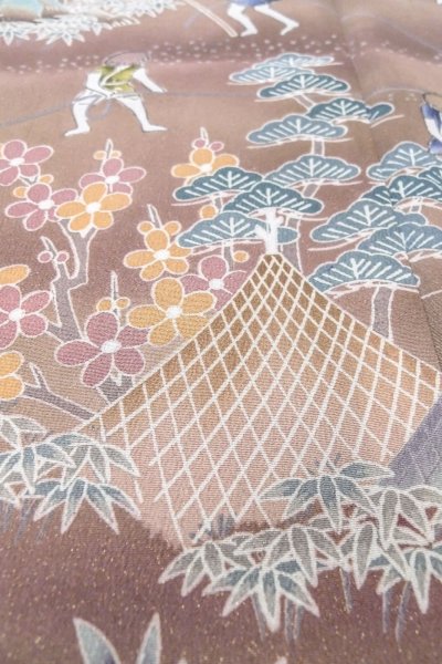 Photo12: Mint O0509V Vintage Japanese kimono   Black TOMESODE formal for women / Silk. UME plum bloom,   (Grade A) (12)