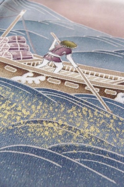 Photo13: Mint O0509V Vintage Japanese kimono   Black TOMESODE formal for women / Silk. UME plum bloom,   (Grade A) (13)