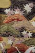 Photo9: O0510A Used Japanese kimono   Black TOMESODE formal for women / Synthetic. UME plum bloom,   (Grade C) (9)
