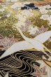 Photo12: O0510A Used Japanese kimono   Black TOMESODE formal for women / Synthetic. UME plum bloom,   (Grade C) (12)