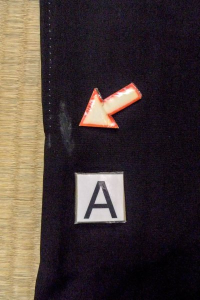 Photo18: O0510A Used Japanese kimono   Black TOMESODE formal for women / Synthetic. UME plum bloom,   (Grade C) (18)