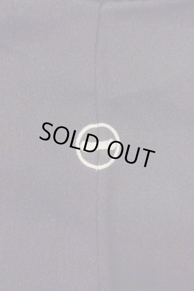 Photo4: O0510C Vintage Japanese kimono   Black TOMESODE formal for women / Silk. Chrysanthemum,   (Grade B) (4)