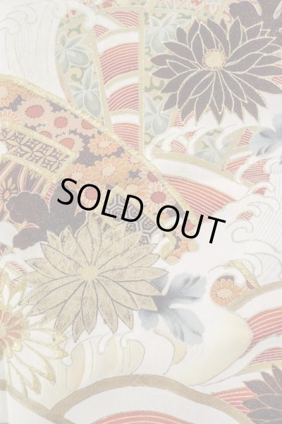 Photo7: O0510D Vintage Japanese kimono   Black TOMESODE formal for women / Silk. Chrysanthemum, There are stains all over.  (Grade D) (7)