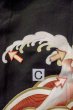 Photo20: O0510D Vintage Japanese kimono   Black TOMESODE formal for women / Silk. Chrysanthemum, There are stains all over.  (Grade D) (20)