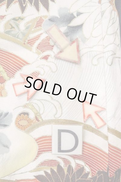 Photo21: O0510D Vintage Japanese kimono   Black TOMESODE formal for women / Silk. Chrysanthemum, There are stains all over.  (Grade D) (21)