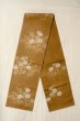 Photo1: Mint O0528A Vintage Japanese Kimono   Brown  FUKURO OBI sash Flower Silk. (Grade A) (1)