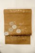 Photo2: Mint O0528A Vintage Japanese Kimono   Brown  FUKURO OBI sash Flower Silk. (Grade A) (2)