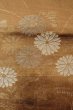Photo5: Mint O0528A Vintage Japanese Kimono   Brown  FUKURO OBI sash Flower Silk. (Grade A) (5)