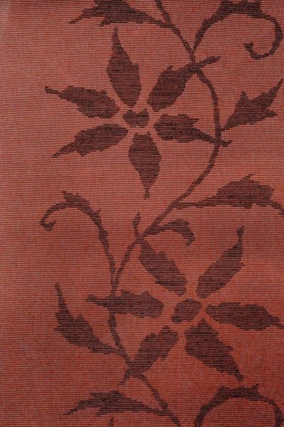 Photo3: Mint O0528D Vintage Japanese Kimono   Dark Red  NAGOYA OBI sash Flower Linen. (Grade A) (3)