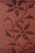 Photo4: Mint O0528D Vintage Japanese Kimono   Dark Red  NAGOYA OBI sash Flower Linen. (Grade A) (4)