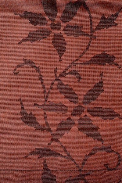 Photo4: Mint O0528D Vintage Japanese Kimono   Dark Red  NAGOYA OBI sash Flower Linen. (Grade A) (4)