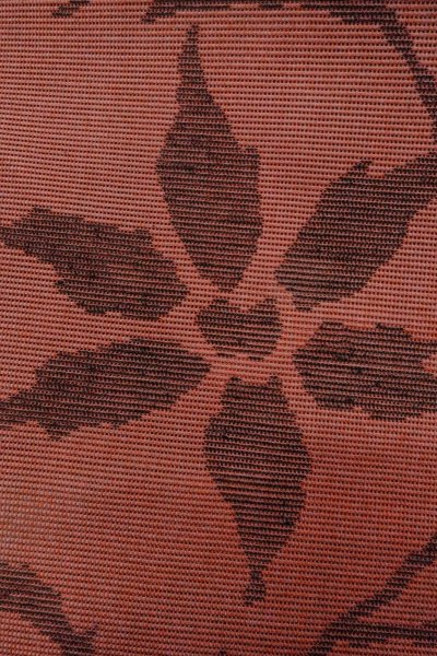 Photo7: Mint O0528D Vintage Japanese Kimono   Dark Red  NAGOYA OBI sash Flower Linen. (Grade A) (7)