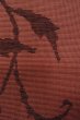 Photo8: Mint O0528D Vintage Japanese Kimono   Dark Red  NAGOYA OBI sash Flower Linen. (Grade A) (8)