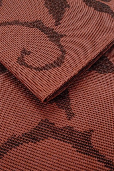 Photo12: Mint O0528D Vintage Japanese Kimono   Dark Red  NAGOYA OBI sash Flower Linen. (Grade A) (12)