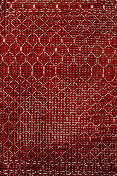 Photo5: Mint O0528E Vintage Japanese Kimono   Dark Red  FUKURO NAGOYA Obi Geometrical pattern Linen. (Grade A) (5)