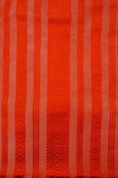 Photo3: Mint O0528F Vintage Japanese Kimono   Red HAKATA-woven NAGOYA OBI sash KENJO pattern(A prestigious pattern meaning that it was presented to the Shogunate.) Silk. (Grade A) (3)