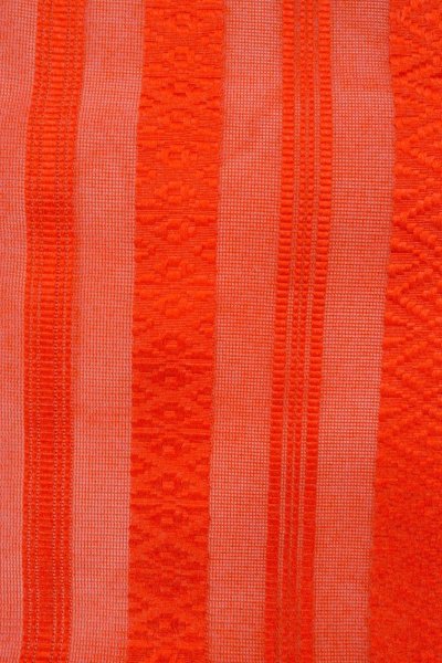 Photo5: Mint O0528F Vintage Japanese Kimono   Red HAKATA-woven NAGOYA OBI sash KENJO pattern(A prestigious pattern meaning that it was presented to the Shogunate.) Silk. (Grade A) (5)