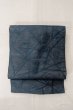 Photo2: O0528G Vintage Japanese Kimono  Dark Navy Blue  NAGOYA OBI sash Bamboo    Linen. (Grade B) (2)