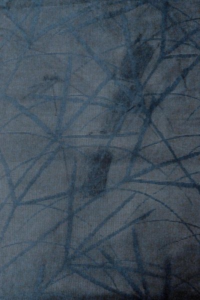 Photo3: O0528G Vintage Japanese Kimono  Dark Navy Blue  NAGOYA OBI sash Bamboo    Linen. (Grade B) (3)