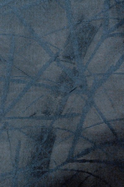 Photo5: O0528G Vintage Japanese Kimono  Dark Navy Blue  NAGOYA OBI sash Bamboo    Linen. (Grade B) (5)